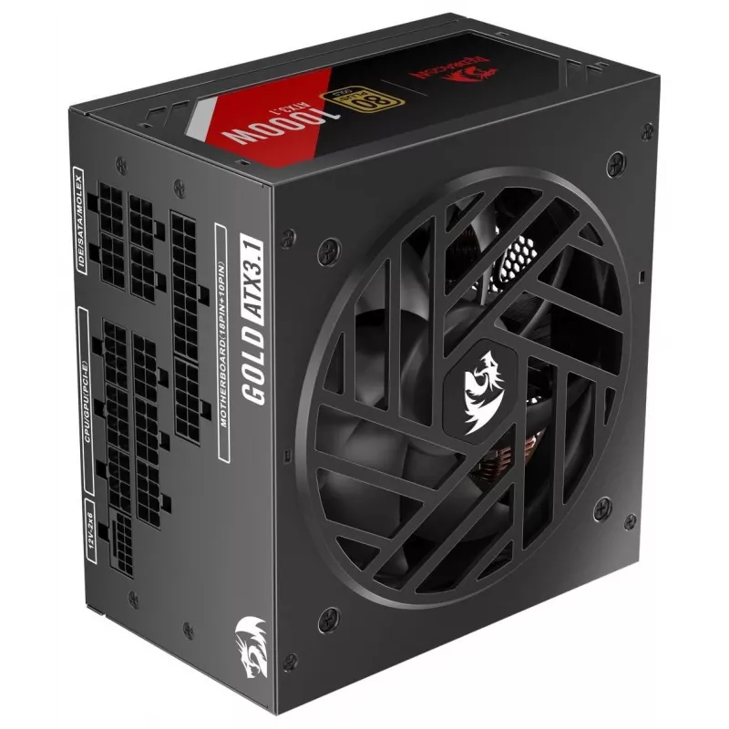 Redragon Master GC-MS03 1000W Netzteil, 80 PLUS Standard, ATX, nicht-modular, 120mm Lüfter, Schwarz