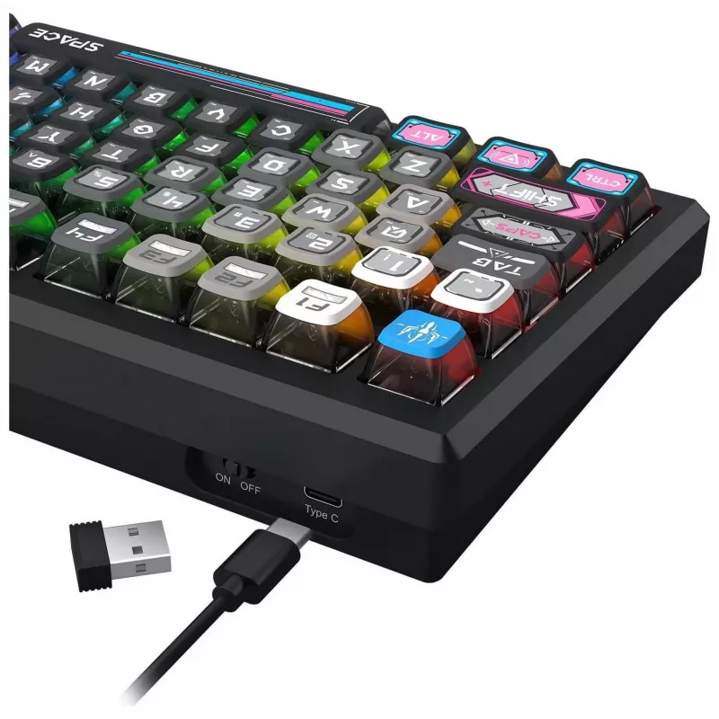 Redragon K732MC-RGB-PRO Uranus Pro 82 75% Mechanische Tastatur, Hot-Swappable, RGB, USB-C, Schwarz