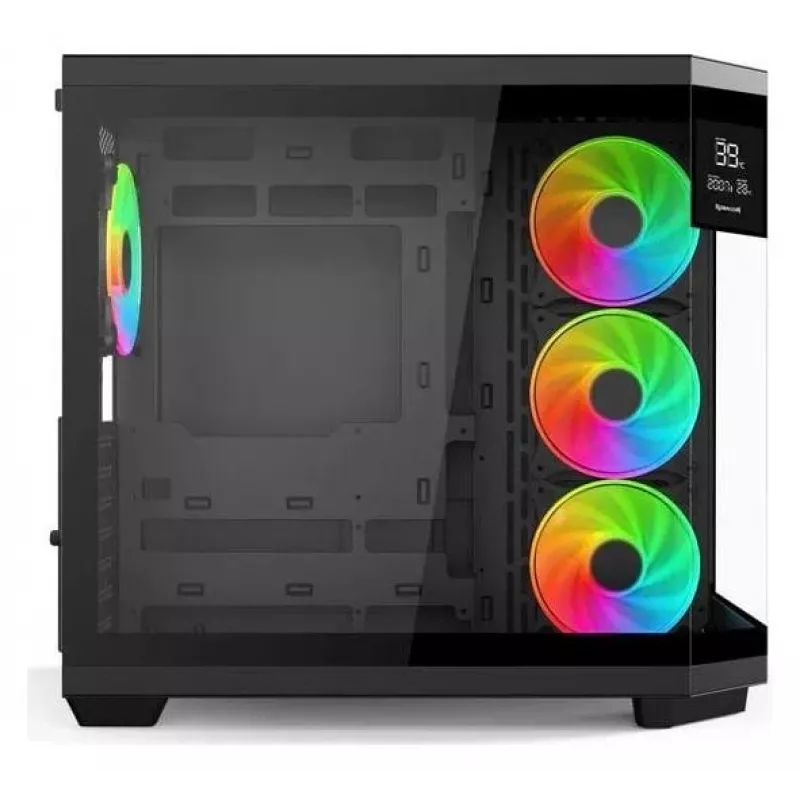 Redragon Vision ARGB GC-625-PRO Mid-Tower Gaming-Gehäuse, Schwarz, gehärtetes Glas, 4x120mm ARGB-Lüfter