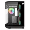 Redragon Vision ARGB GC-625-PRO Mid-Tower Gaming-Gehäuse, Schwarz, gehärtetes Glas, 4x120mm ARGB-Lüfter