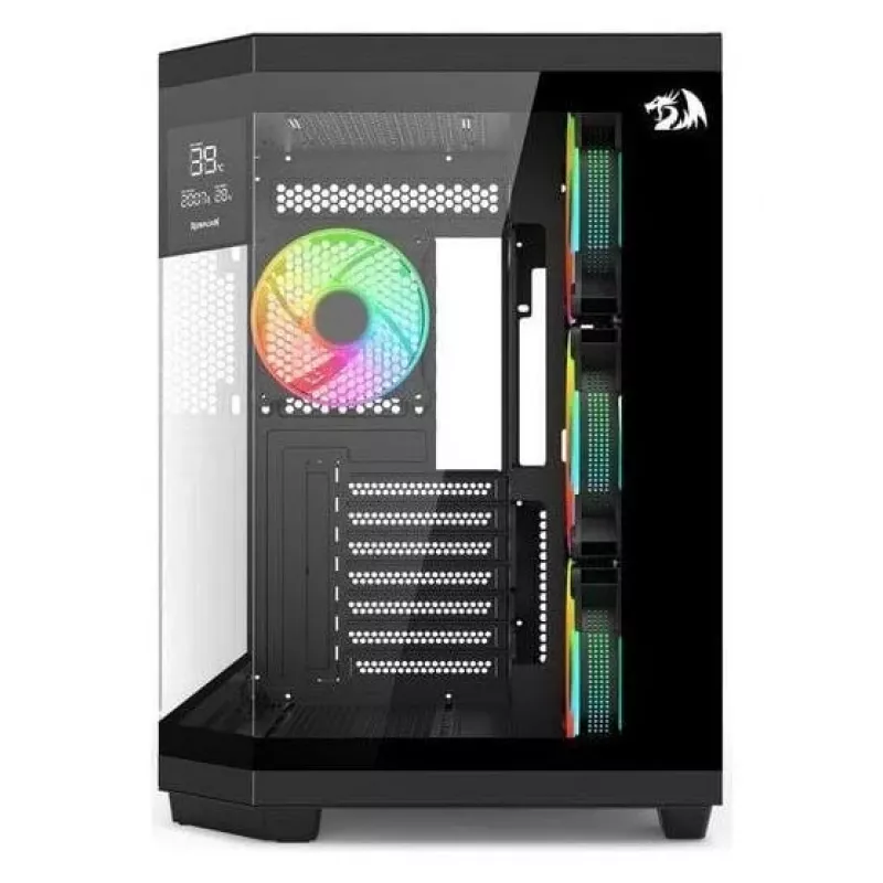Redragon Vision ARGB GC-625-PRO Mid-Tower Gaming-Gehäuse, Schwarz, gehärtetes Glas, 4x120mm ARGB-Lüfter