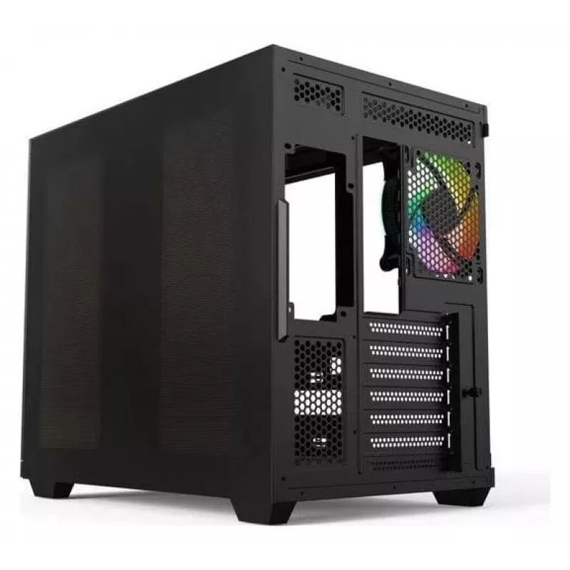 Redragon Vision ARGB GC-625-PRO Mid-Tower Gaming-Gehäuse, Schwarz, gehärtetes Glas, 4x120mm ARGB-Lüfter