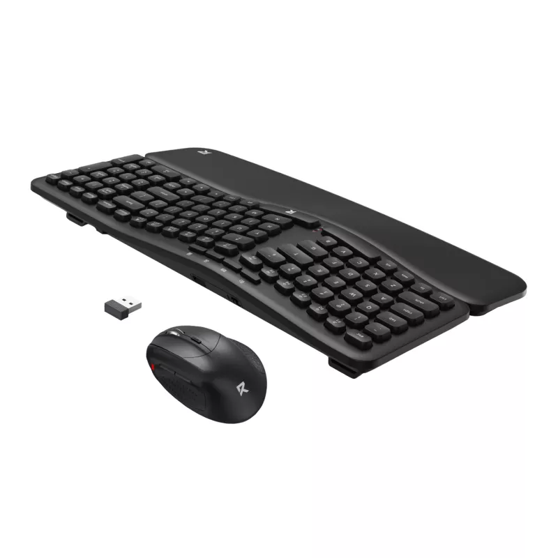 Redragon BS-7162 MAX kabelloses Set aus Tastatur und vertikaler Maus, 2,4 GHz, Schwarz