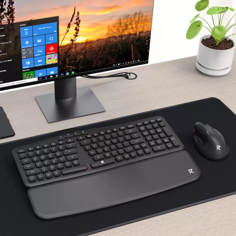 Redragon BS-7162 MAX kabelloses Set aus Tastatur und vertikaler Maus, 2,4 GHz, Schwarz