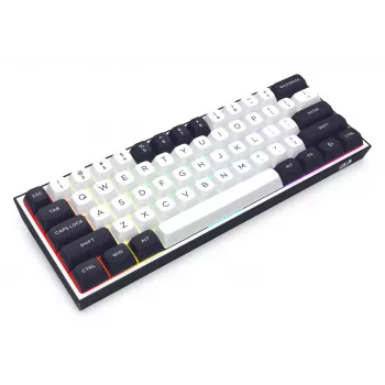 Redragon ALCOR QMK K717WB-RGB-PRO Mechanische Tastatur, 75% Layout, Tri-Mode, Hot-Swappable, Weiß/Schwarz