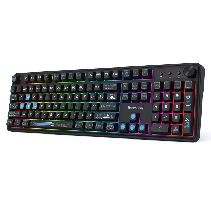 Redragon Volcano K526BB-WL kabellose Gaming-Membran-Tastatur, beleuchtet, schwarz