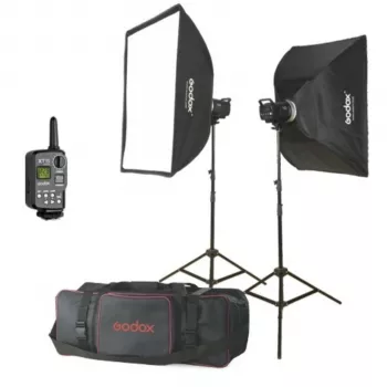 Godox M200-F Studio Flash Kit 2x200Ws mit Softboxen und Stativen