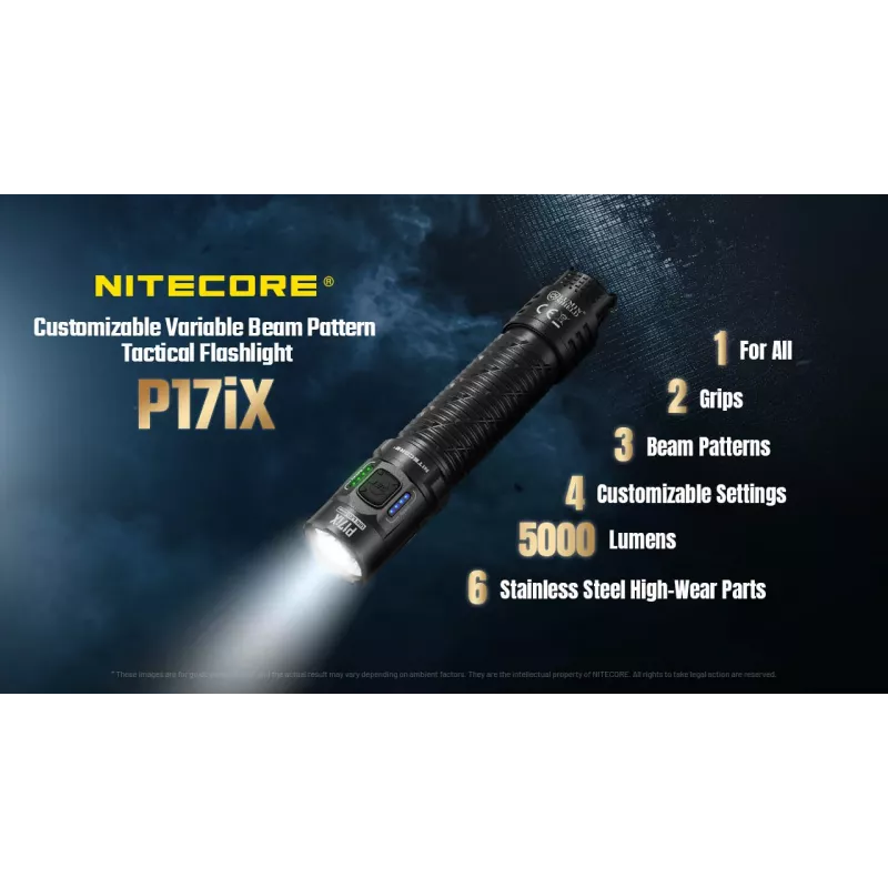 Nitecore P17iX Tactical Flashlight 4000 Lumens USB-C Rechargeable