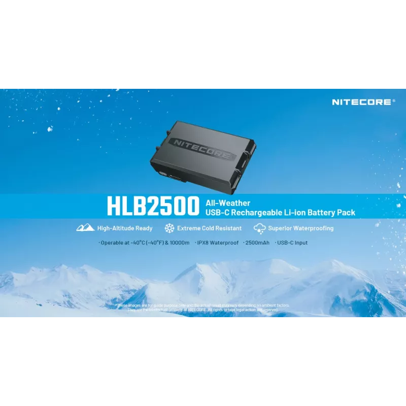 Nitecore HLB2500 2500 mAh Li-Ion-Akku-Pack mit USB-C-Ladefunktion