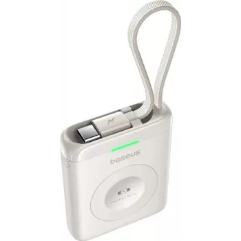 Baseus EnerFill FW11 5W Power Bank für Apple Watch mit integriertem Kabel - Weiß