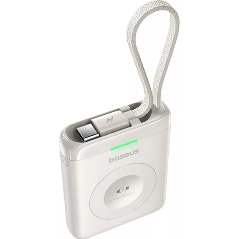 Baseus EnerFill FW11 5W Power Bank für Apple Watch mit integriertem Kabel - Weiß