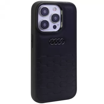 Audi GT Synthetic Leather Hard Case für iPhone 15 Pro (6.1 inch) - Schwarz