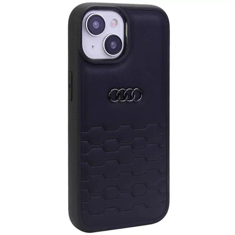 Audi GT Kunstleder Hartschale für iPhone 15 Plus / 14 Plus 6,7 inch - Schwarz