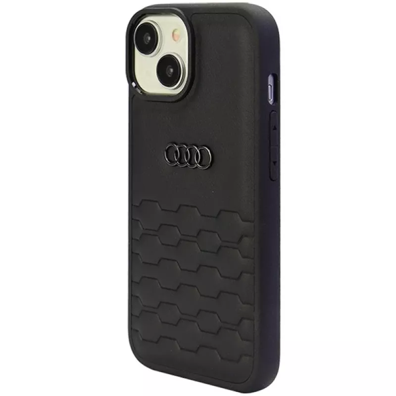 Audi GT Kunstleder Hartschale für iPhone 15 Plus / 14 Plus 6,7 inch - Schwarz