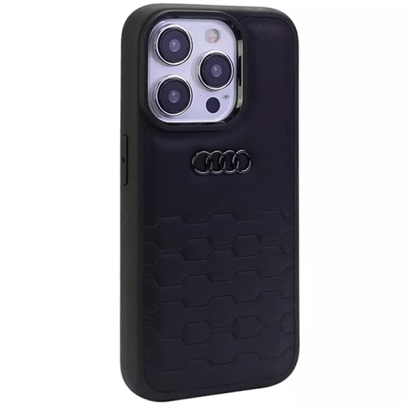 Audi GT Kunstleder Hartschalenhülle für Apple iPhone 15 Pro Max 6,7 inch Schwarz