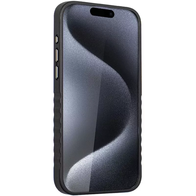 Audi Genuine Leather MagSafe iPhone 15 Pro Max 6.7 Black-Red Hardcase AU-TPUPCMIP15PM-R8/D3-RD