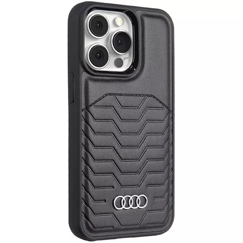 Audi Kunstleder MagSafe Hard Case für iPhone 13 Pro / 13 6,1 Zoll Schwarz