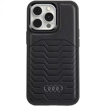 Audi Kunstleder MagSafe Hard Case für iPhone 13 Pro Max 6,7 Schwarz