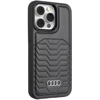 Audi Kunstleder MagSafe Hard Case für iPhone 13 Pro Max 6,7 Schwarz