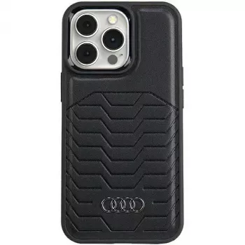 Audi Kunstleder MagSafe iPhone 15 Pro 6.1 Hard Case Schwarz