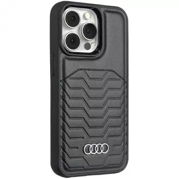 Audi Kunstleder MagSafe iPhone 15 Pro 6.1 Hard Case Schwarz