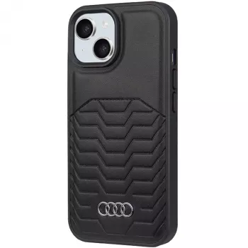 Audi Kunstleder MagSafe Hard Case für iPhone 15 Plus / 14 Plus 6,7 inch - Schwarz
