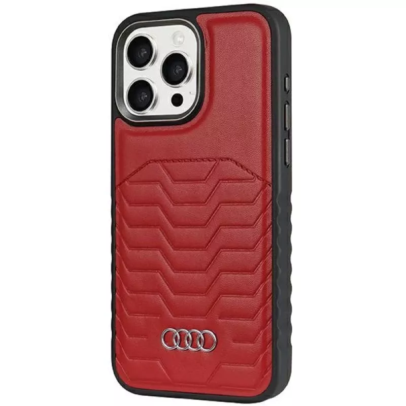 Audi Kunstleder MagSafe iPhone 14 Pro 6.1 Rote Hartschale AU-TPUPCMIP14P-GT/D3-RD