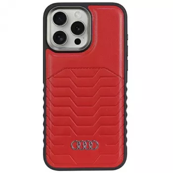 Audi Kunstleder MagSafe iPhone 15 Pro Max 6.7 Rot Hardcase AU-TPUPCMIP15PM-GT/D3-RD