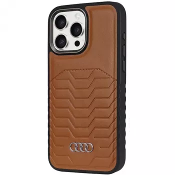 Audi Kunstleder MagSafe iPhone 14 Pro 6,1 Braun Hardcase AU-TPUPCMIP14P-GT/D3-BN