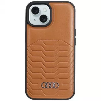 Audi Kunstleder MagSafe Hard Case für Apple iPhone 15 Plus / 14 Plus 6,7 inch Braun