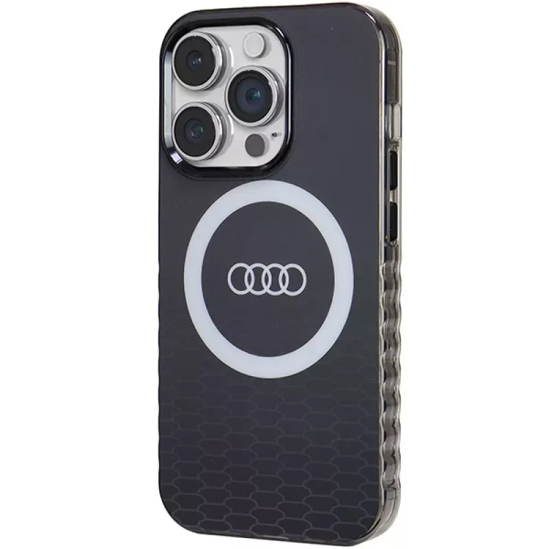 Audi IML Big Logo MagSafe Case für iPhone 14 Pro 6,1 inch Schwarz Hartschale