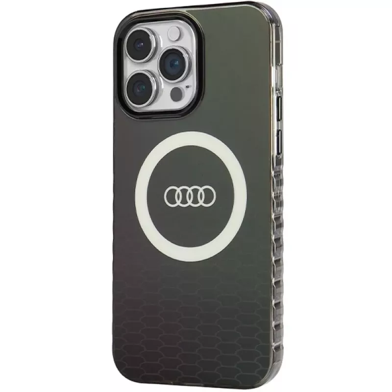 Audi IML Big Logo MagSafe Case für iPhone 14 Pro Max 6,7 inch Schwarz Hartschale