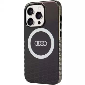 Audi IML Big Logo MagSafe Case für iPhone 15 Pro 6,1 inch Schwarz Hartschale