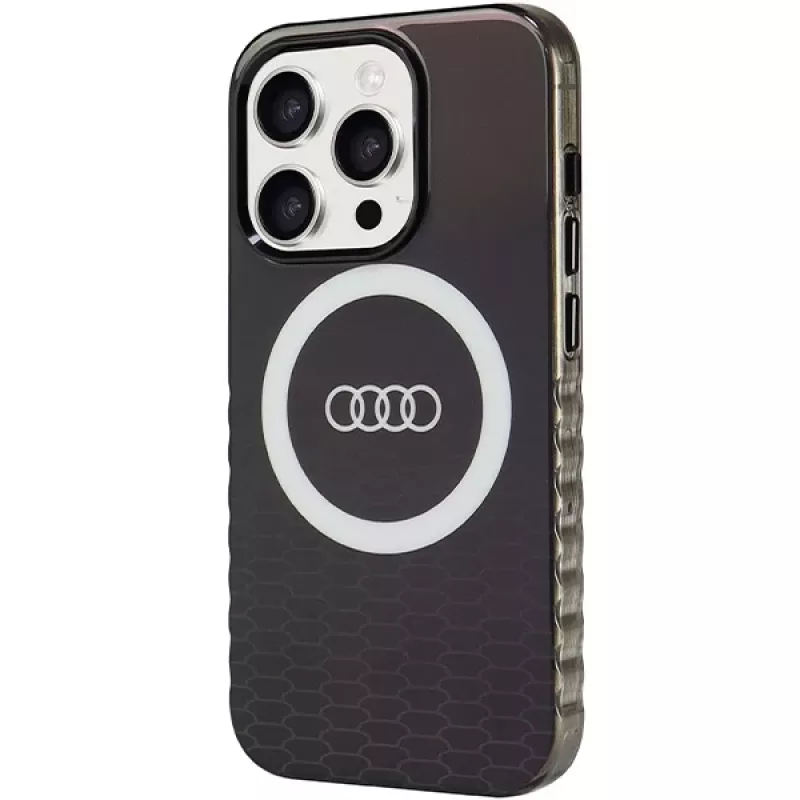 Audi IML Big Logo MagSafe Case für iPhone 15 Pro 6,1 inch Schwarz Hartschale