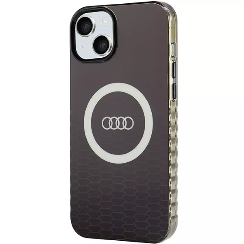 Audi IML Big Logo MagSafe Case für iPhone 15 Plus / 14 Plus 6,7 inch Schwarz Hartschale