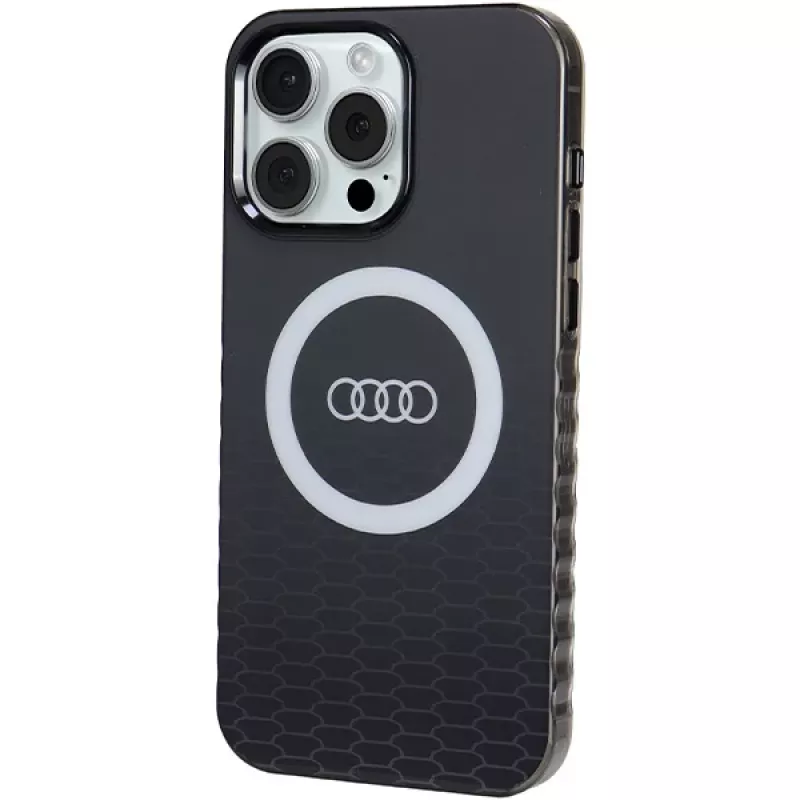 Audi IML Big Logo MagSafe Case für iPhone 15 Pro Max 6,7 inch Schwarz Hartschale