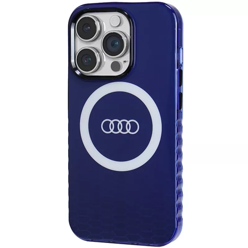 Audi IML Big Logo MagSafe Case für iPhone 14 Pro 6.1 Navy Blue Hardcase AU-IMLMIP14P-Q5/D2-BE