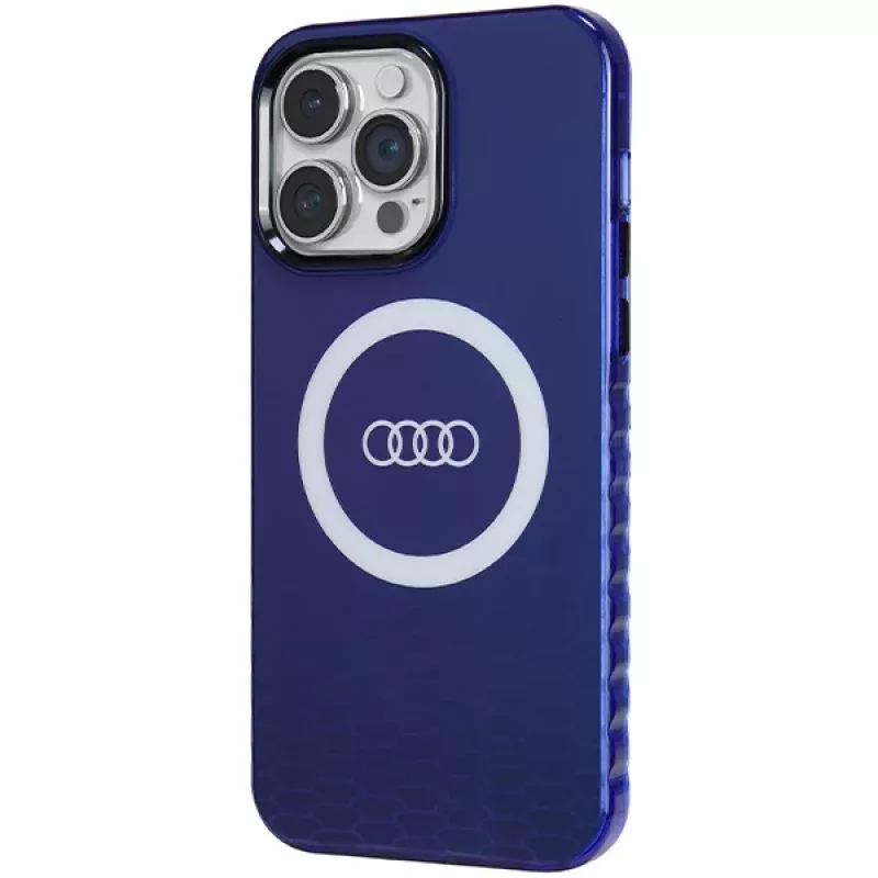 Audi IML Big Logo MagSafe Case für iPhone 14 Pro Max 6,7 Navy Blue Hardcase