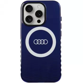 Audi IML Big Logo MagSafe Case für iPhone 15 Pro 6.1 Navy Blue Hardcase