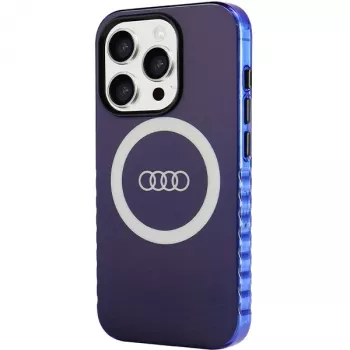 Audi IML Big Logo MagSafe Case für iPhone 15 Pro 6.1 Navy Blue Hardcase
