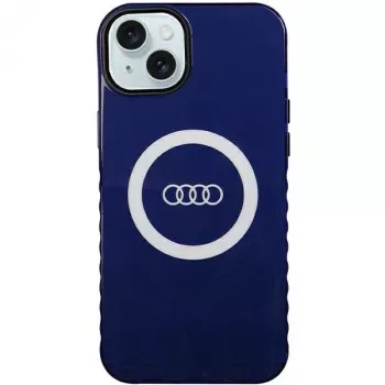 Audi IML Big Logo MagSafe Case für iPhone 15 Plus / 14 Plus 6.7, Navy Blue Hardcase