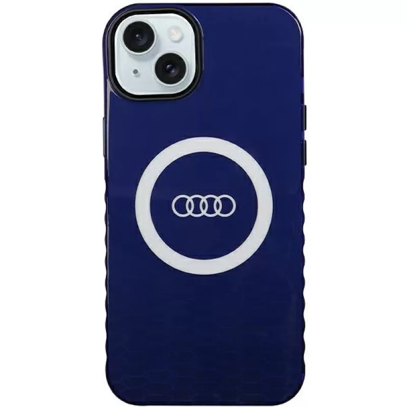 Audi IML Big Logo MagSafe Case für iPhone 15 Plus / 14 Plus 6.7, Navy Blue Hardcase