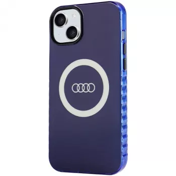 Audi IML Big Logo MagSafe Case für iPhone 15 Plus / 14 Plus 6.7, Navy Blue Hardcase