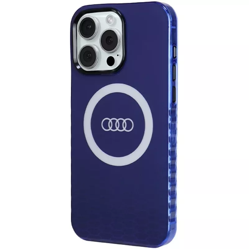 Audi IML Big Logo MagSafe Case für iPhone 15 Pro Max 6,7 Navy Blue Hardcase AU-IMLMIP15PM-Q5/D2-BE