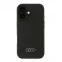 Audi Silicone Case für iPhone 16 6,1 Zoll - Schwarze Hartschale AU-LSRIP16-Q3/D1-BK