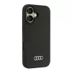 Audi Silicone Case für iPhone 16 6,1 Zoll - Schwarze Hartschale AU-LSRIP16-Q3/D1-BK