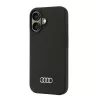 Audi Silicone Case für iPhone 16 6,1 Zoll - Schwarze Hartschale AU-LSRIP16-Q3/D1-BK