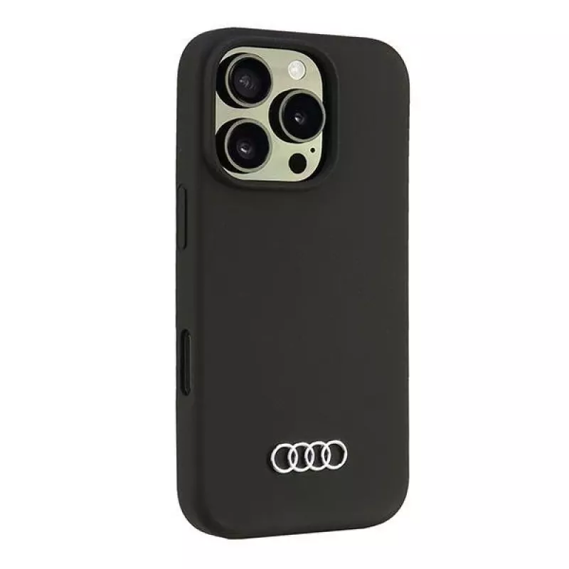 Audi Silikonhülle für Apple iPhone 16 Pro 6,3 inch Schwarz Hartrückseite AU-LSRIP16P-Q3/D1-BK