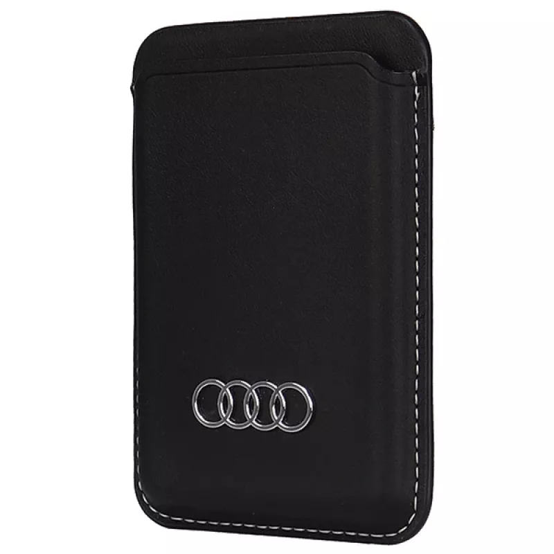 Audi Geldbörse aus Kunstleder mit Kartenfach Schwarz MagSafe AU-MSCH-Q3/D1-BK