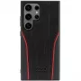 Audi Genuine Leather MagSafe Case für Samsung Galaxy S24 Ultra, Schwarz-Rot, R8-inspirierte Hartschale